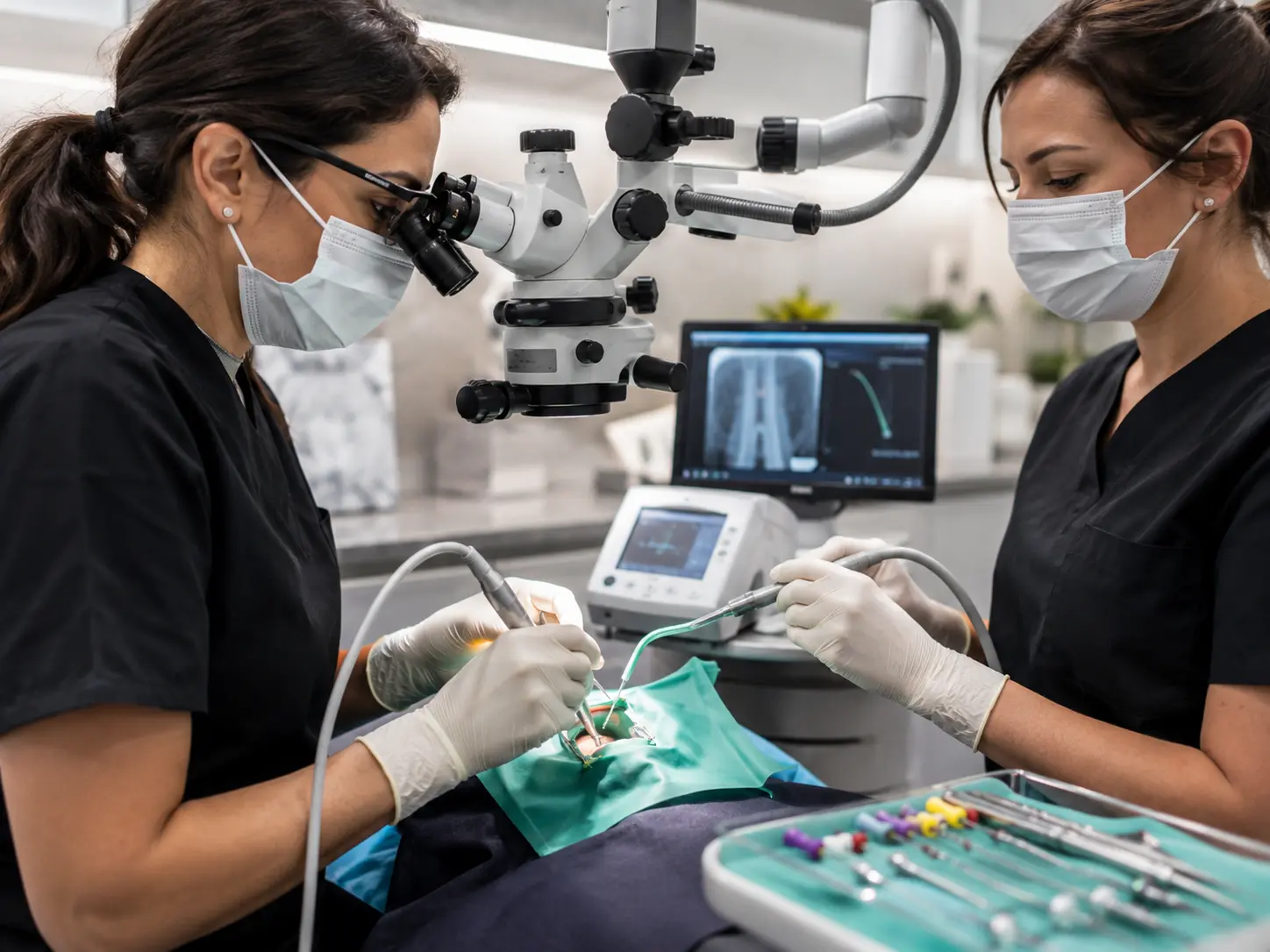 Tratament de canal dificil și retratament endodontic cu magnificare prin lupe